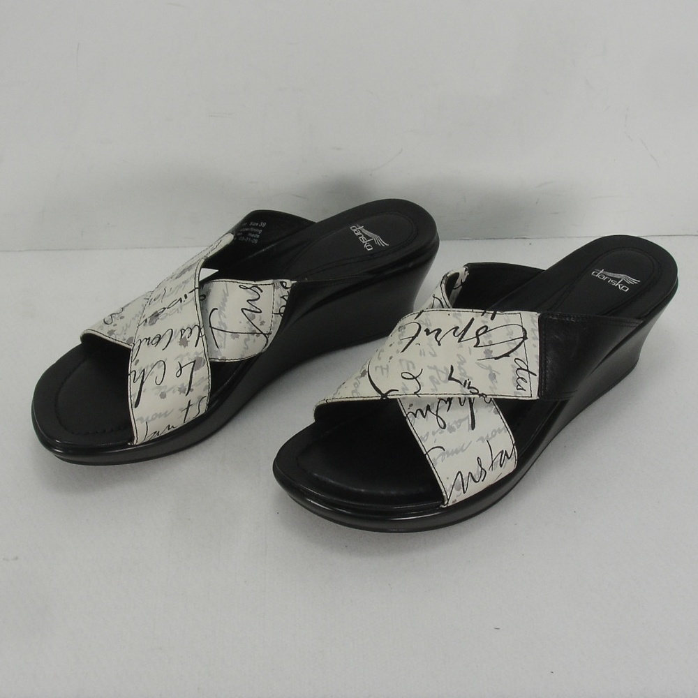 Dansko Leather Platforms Wedges Slides Sandals 39 - image 1